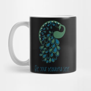 Be Your Beautiful Self Peacock Mug